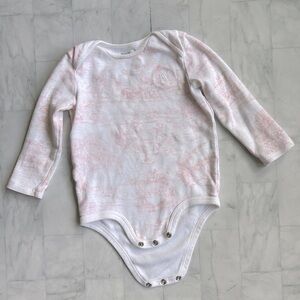Ralph Lauren Baby Girl’s Pink Toile Long Sleeve Bodysuit